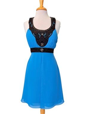 Sue Wong Dress New without Tag Blue Embellished Size 6